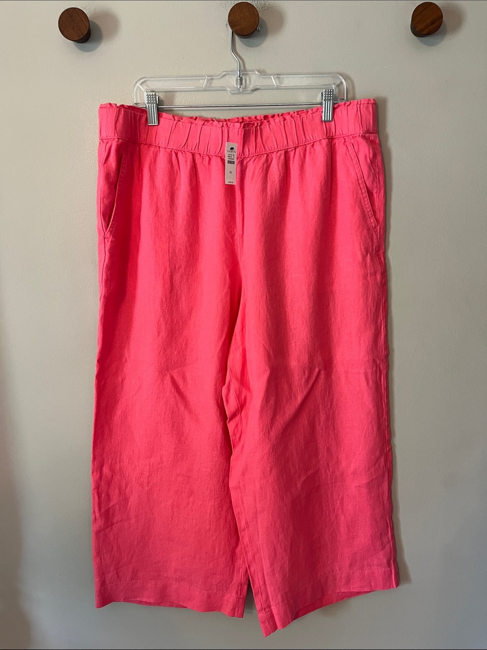 New! Talbots 100% Linen Cropped Wide Leg Pants Size XL NWT